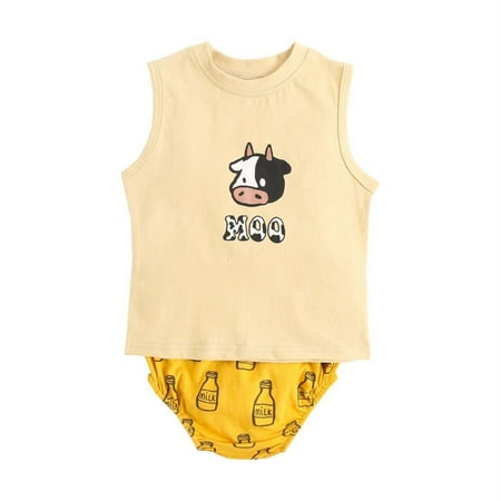 Unisex Baby Short Sleeve Bodysuits Milk Cow Milk Bottle Baby Crawling Clothes Two Piece Set Cute Babysuit For Baby Girl Clothes
Unisex Baby Short Sleeve Bodysuits Milk Cow Milk Bottle Baby Crawling Clothes Two Piece Set Cute Babysuit For Baby Girl Clothes