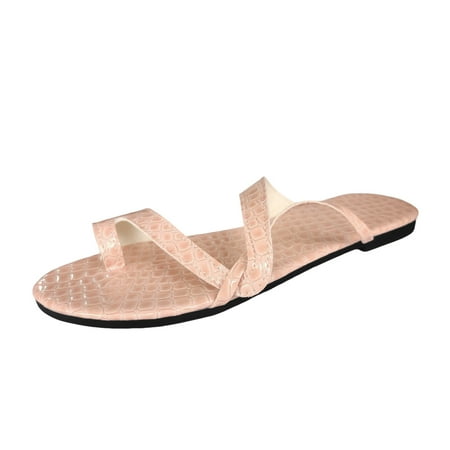 Gzea Womens Slippers Ladies Fashion Summer Solid Stone Pattern Leather Cover Toe Flat Bottom Sandals Pink 37
Gzea Womens Slippers Ladies Fashion Summer Solid Stone Pattern Leather Cover Toe Flat Bottom Sandals Pink 37