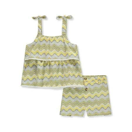 My Destiny Girls 2-Piece Boho Shorts Set Outfit - pink/multi 3t (Toddler)