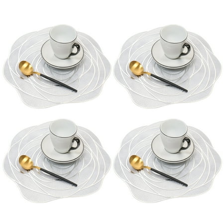 Placemats Set of 4 Pressed PVC Round Flower Place Mats Dining Table Mats Dinning Table Centerpiece silver,G162550
Placemats Set of 4 Pressed PVC Round Flower Place Mats Dining Table Mats Dinning Table Centerpiece silver,G162550