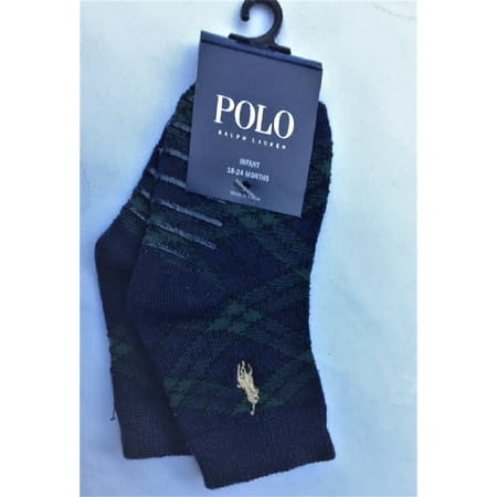 Polo Ralph Lauren 1 Pair Infant Boy s No Slip Plaid Socks Size 18-24 Months