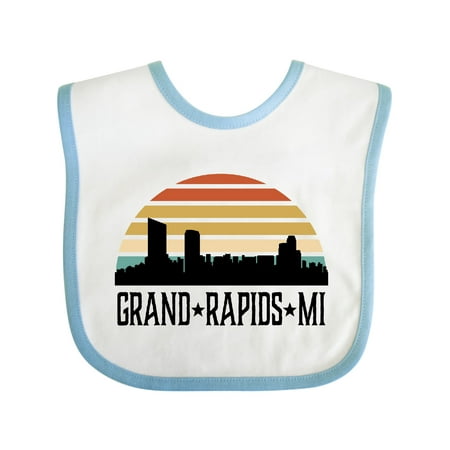 Inktastic Grand Rapids Michigan Skyline Retro Gift Baby Boy or Baby Girl Bib