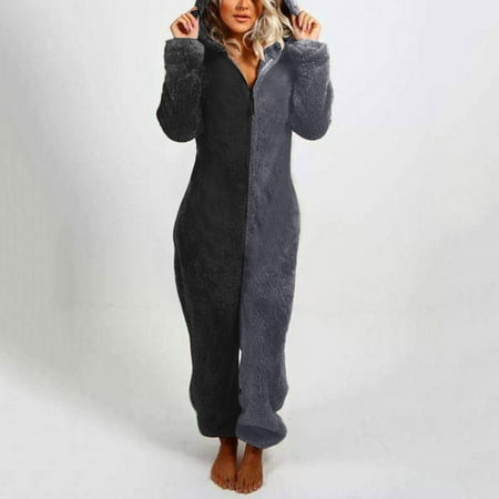 Lydiaunistar Women Long Sleeve Hooded Jumpsuit Pajamas Casual Winter Warm Rompe Sleepwear Black 18(XXXXXL)
Lydiaunistar Women Long Sleeve Hooded Jumpsuit Pajamas Casual Winter Warm Rompe Sleepwear Black 18(XXXXXL)