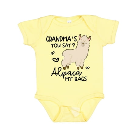 Inktastic Grandma s You Say Alpaca My Bags Gift Baby Boy or Baby Girl Bodysuit