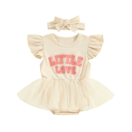 Fullvigor Baby Girls Tulle Romper Dress Little Love Letter Embroidery Onesie Bodysuit 
Fullvigor Baby Girls Tulle Romper Dress Little Love Letter Embroidery Onesie Bodysuit
