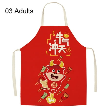 GYMNASTIKA Apron Red Apron New Year Cartoon Ox Cattle Pattern Kitchen Cooking Snack Shop Overalls 
GYMNASTIKA Apron Red Apron New Year Cartoon Ox Cattle Pattern Kitchen Cooking Snack Shop Overalls