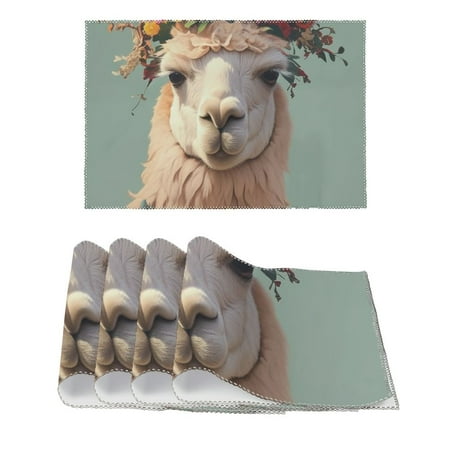 FACANNAP Llama Flower Crown Sad Canvas Placemats (Set of 4) for Party Kitchen Dining Decoration 11.8*17.7in
FACANNAP Llama Flower Crown Sad Canvas Placemats (Set of 4) for Party Kitchen Dining Decoration 11.8*17.7in