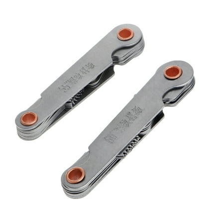 HESITONE 2 Pcs Stainless Steel Metric Screw Pitch 60+55 Degree Thread Measuring Gauge
HESITONE 2 Pcs Stainless Steel Metric Screw Pitch 60+55 Degree Thread Measuring Gauge