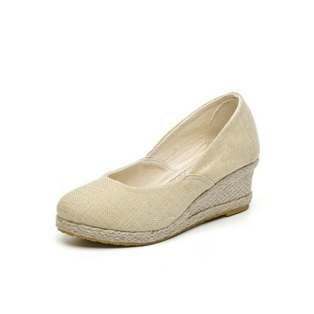 Wazshop Ladies Pumps Pointed Toe Pump Shoes Comfort Wedge Heels Non-Slip Slip On Espadrilles Womens Nurse Shoe Mid Heel Wear Resistant Beige 6.5
Wazshop Ladies Pumps Pointed Toe Pump Shoes Comfort Wedge Heels Non-Slip Slip On Espadrilles Womens Nurse Shoe Mid Heel Wear Resistant Beige 6.5