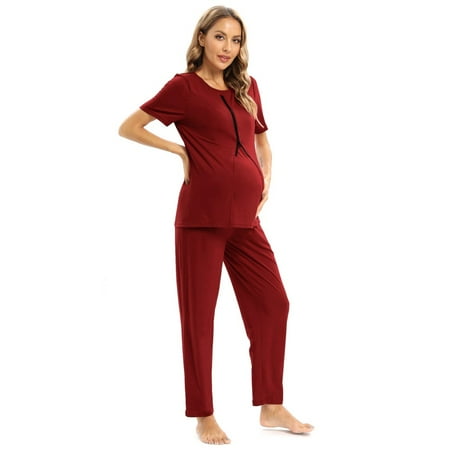 Baywell Maternity Nursing Pajama Set Long Sleeve Top with Zipper & Pants Breastfeeding Sleepwear Double Layer Pregnancy Red S
Baywell Maternity Nursing Pajama Set Long Sleeve Top with Zipper & Pants Breastfeeding Sleepwear Double Layer Pregnancy Red S