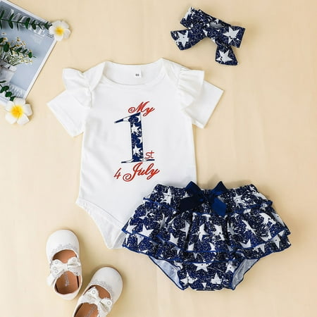 Boys Girls 3M-18M Short Sleeve Independence Day 4th-of-July Letter Printed Romper Bodysuits Stars Ruffles Shorts Headbands Outfits
Boys Girls 3M-18M Short Sleeve Independence Day 4th-of-July Letter Printed Romper Bodysuits Stars Ruffles Shorts Headbands Outfits