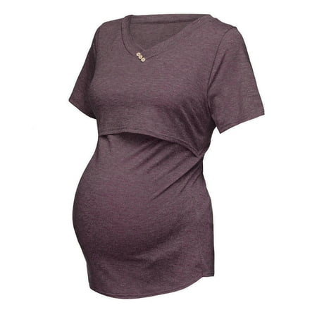 Maternity Summer Short Sleeve Breastfeeding Clothes Classic Versatile Solid Pleated Round Neck T-shirt Casual Loose Sport Pregnant Women s Nursing Top
Maternity Summer Short Sleeve Breastfeeding Clothes Classic Versatile Solid Pleated Round Neck T-shirt Casual Loose Sport Pregnant Women s Nursing Top
