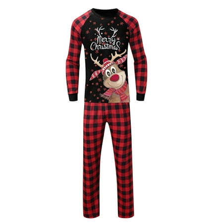 Amuver Christmas Pajamas for Family Long Sleeve Elk Snowflake Print Tops + Plaid Pants Set
Amuver Christmas Pajamas for Family Long Sleeve Elk Snowflake Print Tops + Plaid Pants Set