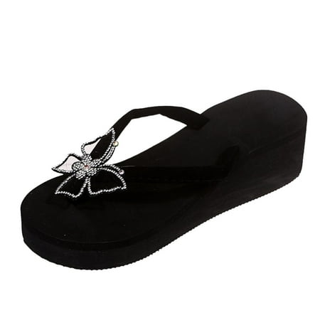 Youmylove Women Flip Flops Fashion Solid Color Diamond Butterfly Flip Flops Casual Wedge Slippers Leisure Comfort Cozy Daily Walking
Youmylove Women Flip Flops Fashion Solid Color Diamond Butterfly Flip Flops Casual Wedge Slippers Leisure Comfort Cozy Daily Walking