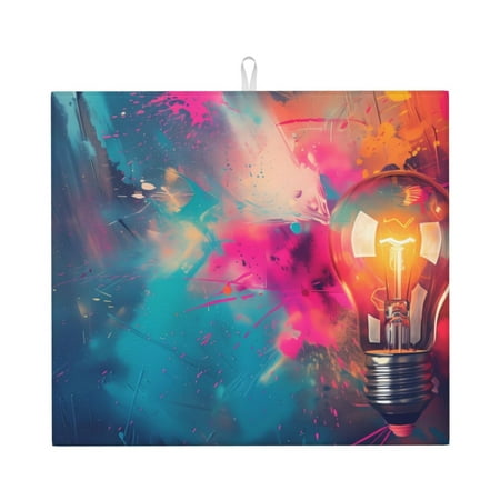 Dish Drying Mats for Kitchen Counter - Colorful Lightbulb Abstract 16x18In Anti-Slip Absorbent Microfiber Drying Mat for Kitchen Counter Mat Dish Rack Mat with Hanging Loop
Dish Drying Mats for Kitchen Counter - Colorful Lightbulb Abstract 16x18In Anti-Slip Absorbent Microfiber Drying Mat for Kitchen Counter Mat Dish Rack Mat with Hanging Loop