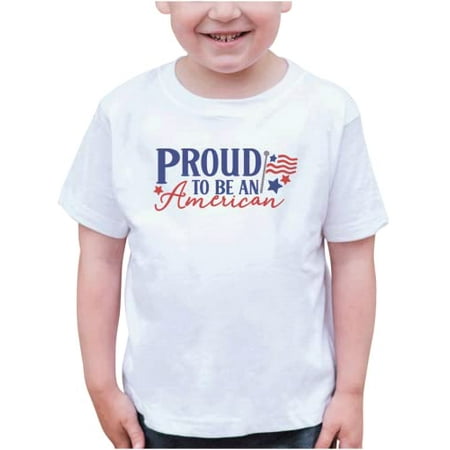 

7 ate 9 Apparel Kids Patriotic 4th of July Shirt - Proud to Be an American White T-Shirt 2T