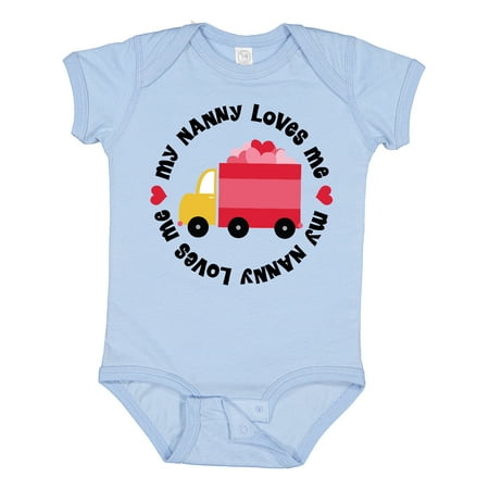Inktastic My Nanny Loves Me Gift Baby Boy or Baby Girl Bodysuit
