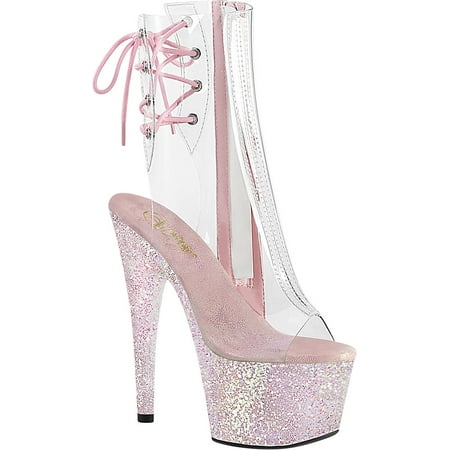 Women s Pleaser Adore 1018C-RB Open Toe Bootie