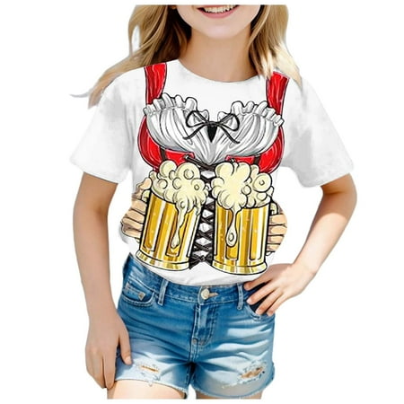 KDFJPTH Girls Fashion Festival Printed Round Neck Short Sleeve Casual T Shirt (2) Toddler Tops
KDFJPTH Girls Fashion Festival Printed Round Neck Short Sleeve Casual T Shirt (2) Toddler Tops