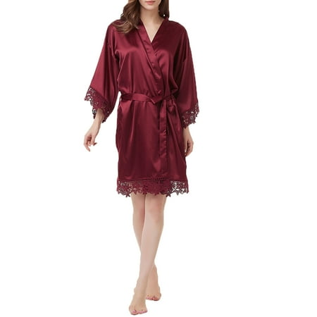 XINSHIDE Female Soild Satin Lace Sleepwear Pajamas Bathrobe Nightgown For Bride Bridesmaids Wedding Party Women Underwear Sexy
XINSHIDE Female Soild Satin Lace Sleepwear Pajamas Bathrobe Nightgown For Bride Bridesmaids Wedding Party Women Underwear Sexy