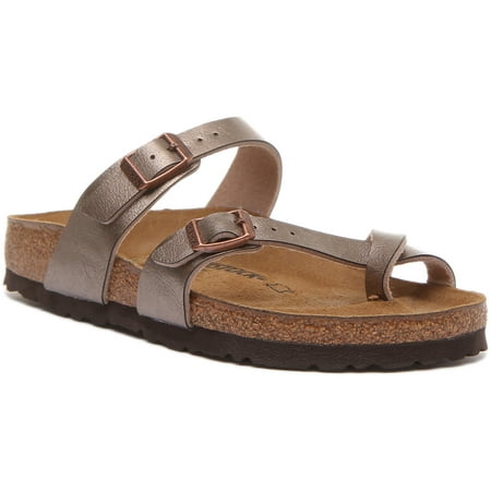 Birkenstock Mayari Women s Strappy Birko Flor Sandal In Taupe Size 10/10.5
