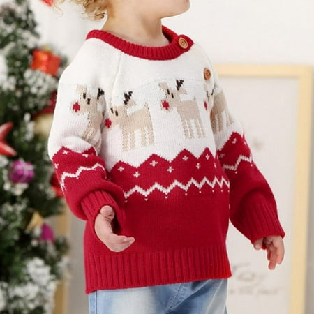 Baozhu 6M-3Y Christmas Baby Girls Boys Sweaters Coat for Kids Knitting Pullovers Tops Autumn Winter Cartoon Long Sleeve Sweaters (Red)
Baozhu 6M-3Y Christmas Baby Girls Boys Sweaters Coat for Kids Knitting Pullovers Tops Autumn Winter Cartoon Long Sleeve Sweaters (Red)