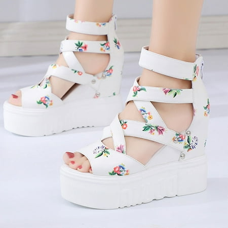 〖Yilirongyumm〗 White 38 Sandals Women Summer Women s Wedge Sandals High Heel Flower Back Zipper Fashion Roman Sandals
〖Yilirongyumm〗 White 38 Sandals Women Summer Women s Wedge Sandals High Heel Flower Back Zipper Fashion Roman Sandals