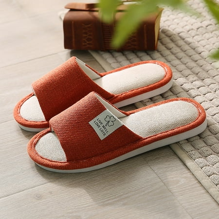 Slippers For Womens Men Linen Shoes Women Household Slippers Indoor Floor Shoes