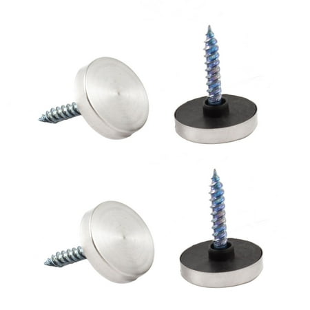 Uxcell 18mm Dia Metal Caps Mirror Screws Silver Tone for Bathroom (4 Sets)