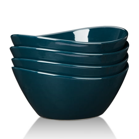 

Set of 4 Ceramic Bowls Set Porcelain Bowl Cereal Soup Bowl Salad Bowl Rice Ramen Bowl Candy Nut Bowls Dishes 9.3 oz 2695 Blue