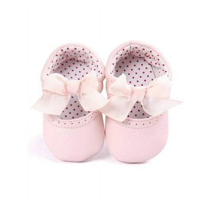 Baby Girl Leather Soft Sole Crib Shoes Anti-slip Prewalker 0-18M