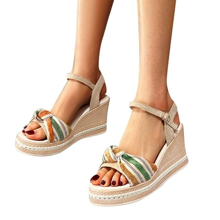 Cathalem Shoes Stripe Breathable Wedge Ladies Sandals Buckle Beach Bow Strap Women s high heels Womens Boots Knee High Heels Beige 8.5
Cathalem Shoes Stripe Breathable Wedge Ladies Sandals Buckle Beach Bow Strap Women s high heels Womens Boots Knee High Heels Beige 8.5