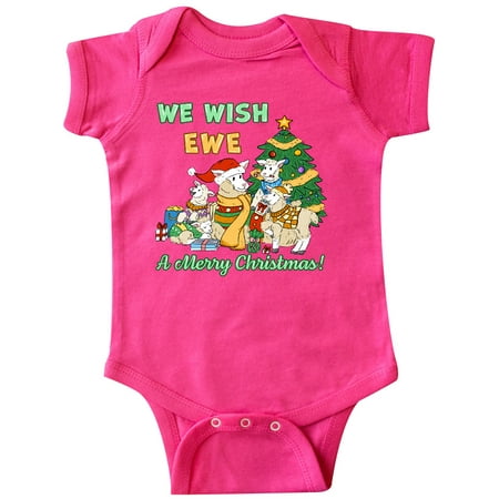 Inktastic We Wish EWE A Merry Christmas Gift Baby Boy or Baby Girl Bodysuit