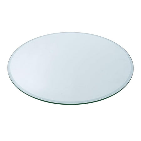 GnHoCh 44 Round 1/4 Thick Tempered Clear Glass with Flat Polished Edge