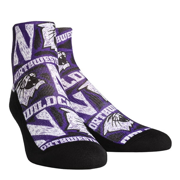 Northwestern Wildcats Rock Em Socks Women's Logo Sketch Quarter Socks