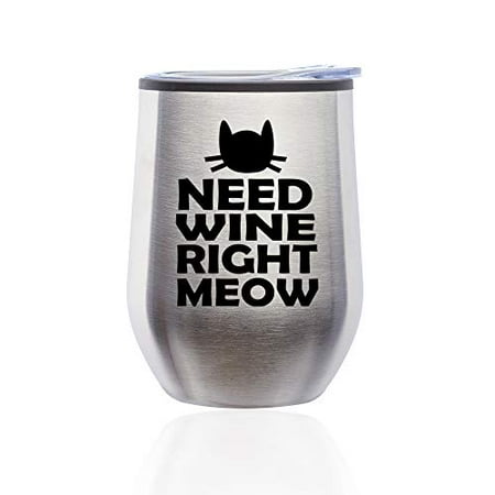 Stemless Wine Tumbler Coffee Travel Mug Glass with Lid Cat Funny Need Wine Right Meow (Silver)
Stemless Wine Tumbler Coffee Travel Mug Glass with Lid Cat Funny Need Wine Right Meow (Silver)