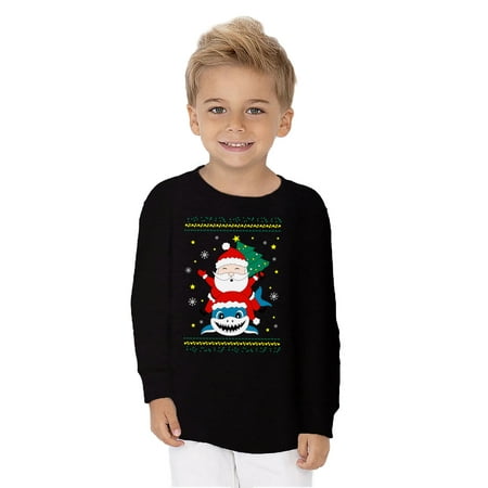 Santa with Shark Xmas Graphic Toddler Long Sleeve Shirt - Merry Christmas Tshirt for Kids - Xmas Holiday Shirt Gifts
Santa with Shark Xmas Graphic Toddler Long Sleeve Shirt - Merry Christmas Tshirt for Kids - Xmas Holiday Shirt Gifts