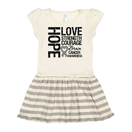 Inktastic Brain Cancer Hope Love Strength Gift Toddler Girl Dress