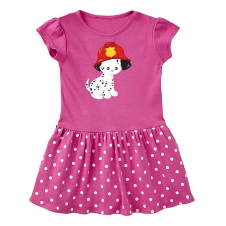 Inktastic Fireman Dog Dalmatian Dog With Fireman Helmet Gift Toddler Girl Dress