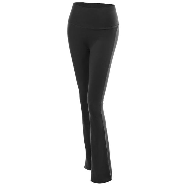 FashionOutfit Women's Solid Bootleg Flare Workout Yoga Pants