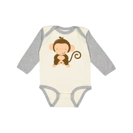 Inktastic Happy Monkey Gift Baby Boy or Baby Girl Long Sleeve Bodysuit