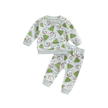 Meihuida 2Pcs Baby Girls Boys Christmas Outfits Santa Christmas Tree Print Long Sleeve Tops Long Pants Set
Meihuida 2Pcs Baby Girls Boys Christmas Outfits Santa Christmas Tree Print Long Sleeve Tops Long Pants Set