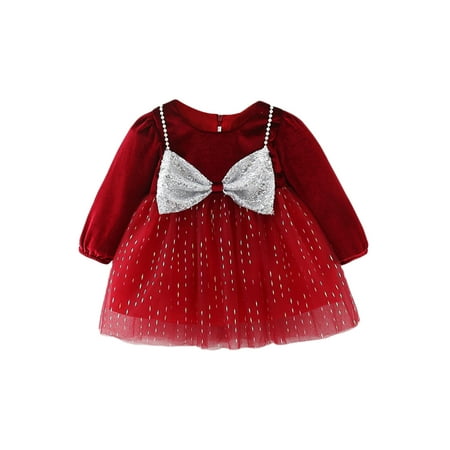 Peyakidsaa Infant Kids Baby Girl Dress Long Sleeve Crew Neck Sequined Bowknot Tulle Patchwork Dress
Peyakidsaa Infant Kids Baby Girl Dress Long Sleeve Crew Neck Sequined Bowknot Tulle Patchwork Dress