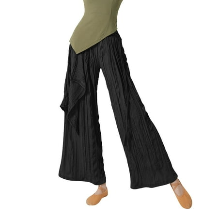 High Waisted Pants For Women Women s Wide Leg Comfy Pants Casual Loose Yoga High Waisted Cozy Lounge Pajama Palazzo With Pockets(XL Black)