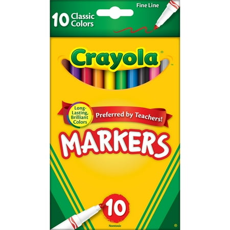 Crayola Classic Fine Line Markers, 10pk  Walmart.com