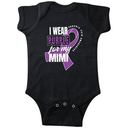 Inktastic Chronic Pain I Wear Purple For My Mimi Gift Baby Boy or Baby Girl Bodysuit