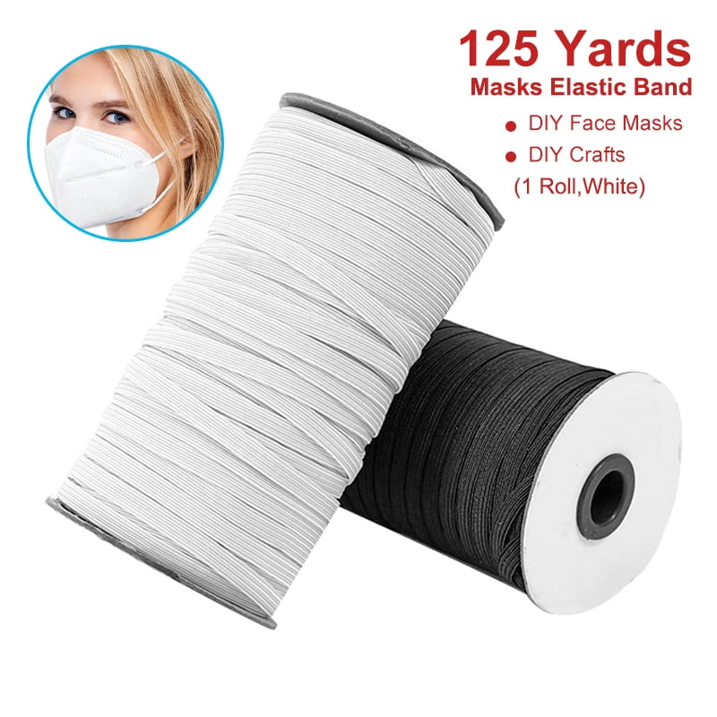10 Elastic pack sewing essential BLACK /& WHITE assorted lengths for all purpose