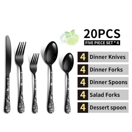 20pcs Cutlery Set Mirror Finish Smooth Edge Stainless Steel Forks Spoons Set Dishwasher Usable
20pcs Cutlery Set Mirror Finish Smooth Edge Stainless Steel Forks Spoons Set Dishwasher Usable