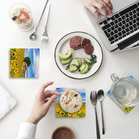 ZHANZZK Sunflowers Set of 6 Coaster for Drinks Absorbent Ceramic Stone Coasters Cup Mat with Cork Base for Home Kitchen Room Coffee Table Bar Decor
ZHANZZK Sunflowers Set of 6 Coaster for Drinks Absorbent Ceramic Stone Coasters Cup Mat with Cork Base for Home Kitchen Room Coffee Table Bar Decor