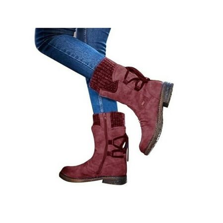 Glookwis Womens Winter Shoes Low Heel Mid-Calf Boots Side Zipper Boot Women Casual Non-slip Comfort Lace Up Red US 10.5
Glookwis Womens Winter Shoes Low Heel Mid-Calf Boots Side Zipper Boot Women Casual Non-slip Comfort Lace Up Red US 10.5